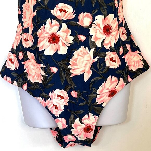 TORI PRAVER SIZE XL 12+ NAVY BLUE FLORAL ONE PIECE SWIM SUIT - Picture 4 of 12